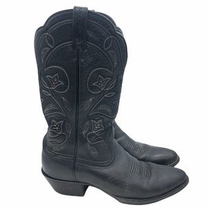 Ariat Heritage Western R-Toe 10 Women’s Cowboy Boots size 7.5 Black Leather